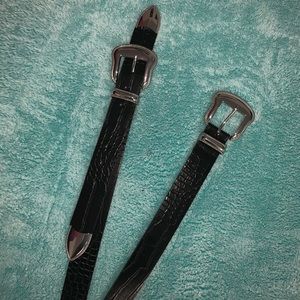 FAUX SNAKESKIN BLACK BELT